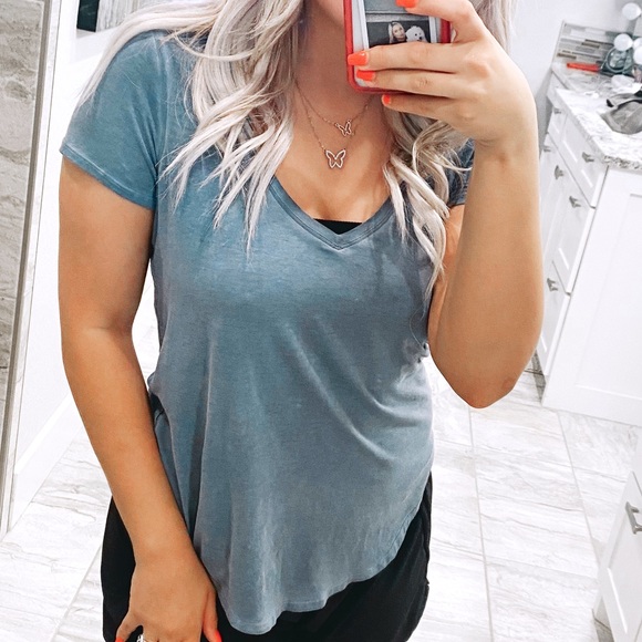 lululemon athletica Tops - blue grey lululemon short sleeve tee